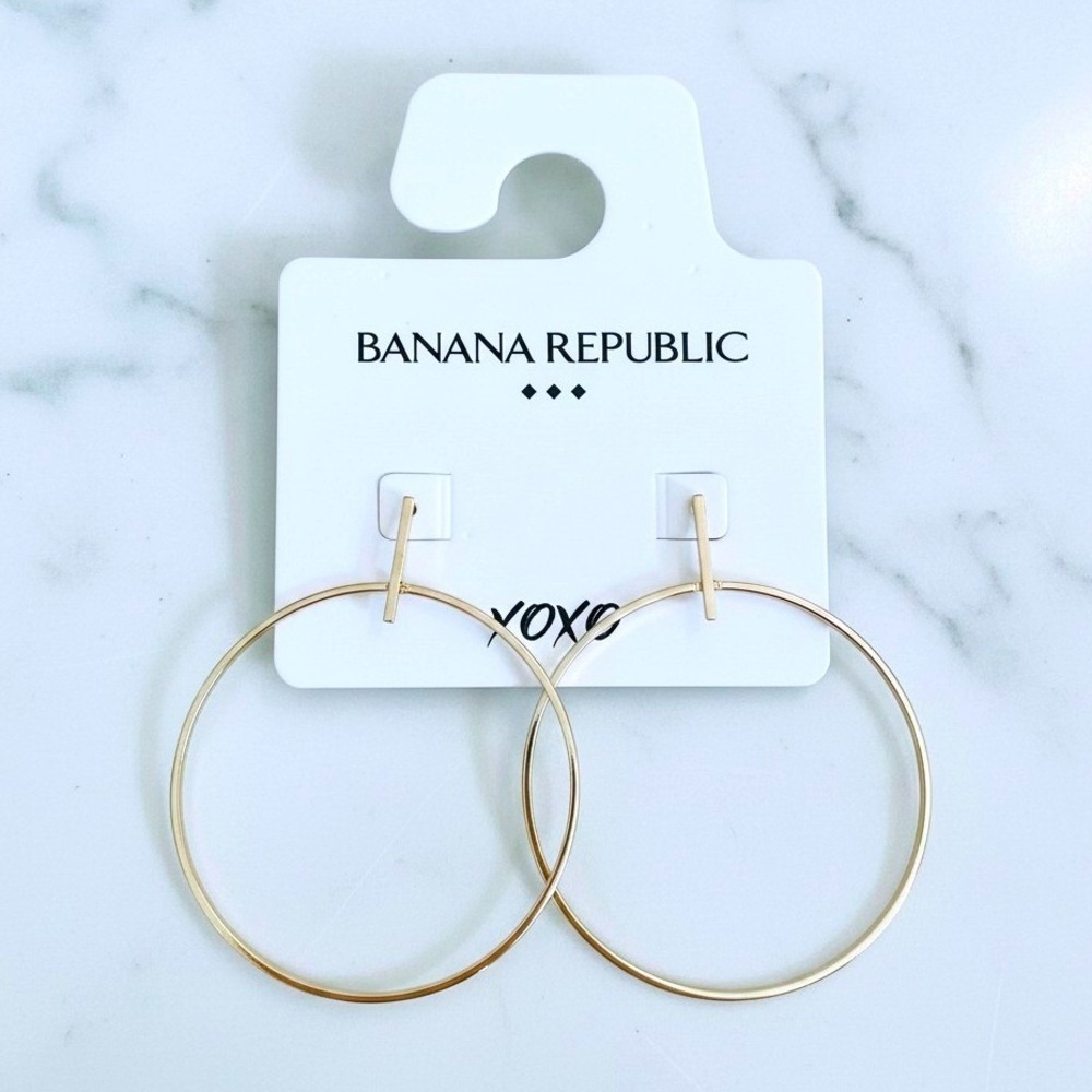 Banana Republic Gold Tone Hoop Earrings Factory Store New With Tags